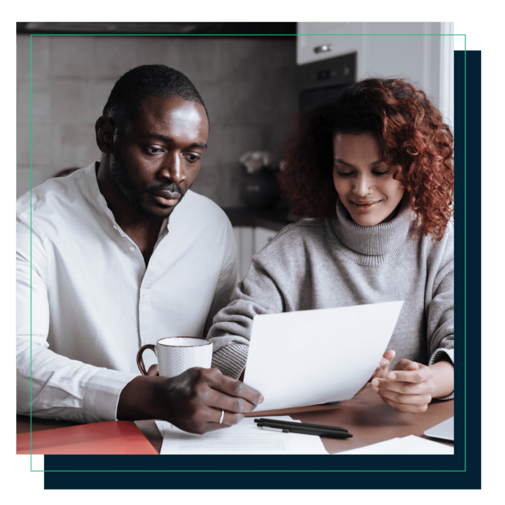 couple looking over documents